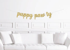 Puppy Pawty Cursive Banner - Pretty Day