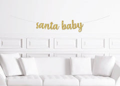 Santa Baby Christmas Baby Shower Banner - Pretty Day