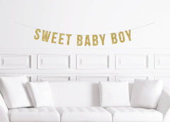 Sweet Baby Boy Baby Shower Banner - Pretty Day