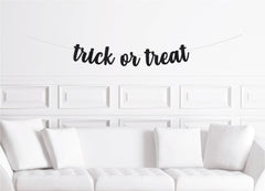 Trick or Treat Cursive Halloween Party Banner - Pretty Day