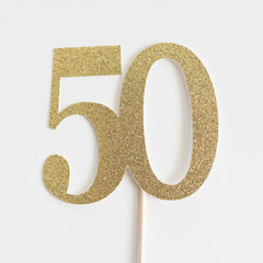 50 Cake Topper Gold - Pretty Day