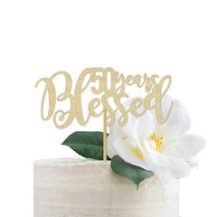 50 Years Blessed Cake Topper - Pretty Day