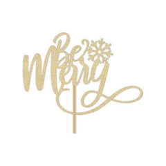 Be Merry Christmas Cake Topper - Pretty Day