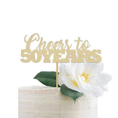 Cheers to 50 Years Cake Topper - Pretty Day