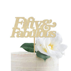 Fifty and Fabulous Cake Topper - Pretty Day