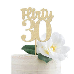 Flirty 30 Cake Topper Gold - Pretty Day