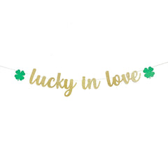 Lucky In Love St Patricks Day Wedding Bridal Shower Banner Garland - Pretty Day