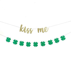St Patricks Day Decor Kiss Me Garland Banner - Pretty Day