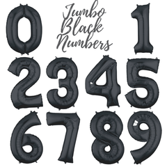 Jumbo 34" Black Number Balloons - Pretty Day