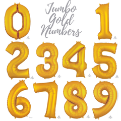 Jumbo 34" Gold Number Balloons - Pretty Day