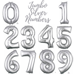 Jumbo 34" Silver Number Balloons - Pretty Day