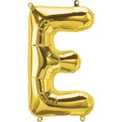 Small 16"  Gold E Letter Balloon S4011 - Pretty Day