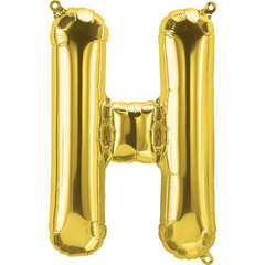 Small 16"  Gold H Letter Balloon S4011 - Pretty Day