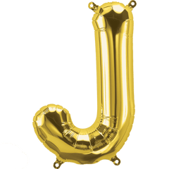 Small 16"  Gold J Letter Balloon S4012 - Pretty Day