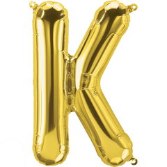 Small 16"  Gold K Letter Balloon S4012 - Pretty Day