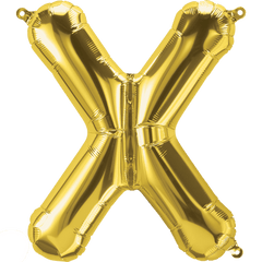 Small 16"  Gold X Letter Balloon S4016 - Pretty Day