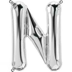 Small 16"  Silver Letter N Balloon S4020 - Pretty Day
