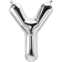Small 16"  Silver Letter Y Balloon S4022 - Pretty Day