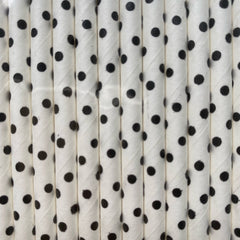 Black Polka Dot Eco Friendly Paper Straws S3132 - Pretty Day