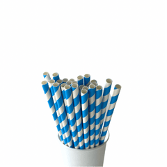 Bright Blue Turquoise Paper Straws S2148 - Pretty Day