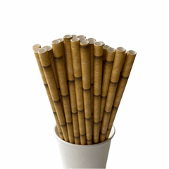 Golden Bamboo Pattern Eco Friendly Paper Straws S4066 - Pretty Day