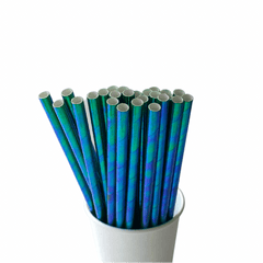 Iridescent Green Paper Straws S3128 - Pretty Day