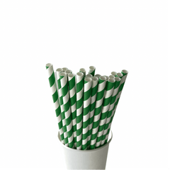 Kelly Green Striped Paper Straws S2084 - Pretty Day