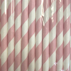 Light Pink Striped Eco Friendly Paper Straws S3047 - Pretty Day