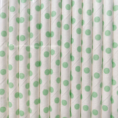 Mint Polka Dot Eco Friendly Paper Straws S3052 - Pretty Day