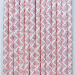 Pink Paisley Eco Friendly Paper Straws S3023 - Pretty Day