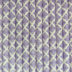 Purple Paisley Eco Friendly Paper Straws S4086 - Pretty Day