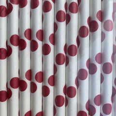 Red and White Polka Dot Eco Friendly Paper Straws S2126 - Pretty Day