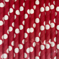 Red and White Polka Dot Eco Friendly Paper Straws S2139 - Pretty Day
