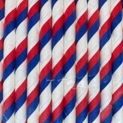 Red White and Blue Striped Eco Friendly Paper Straws S4100 - Pretty Day