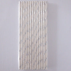 Silver Foil Polka Dot Eco Friendly Paper Straws S1087 - Pretty Day