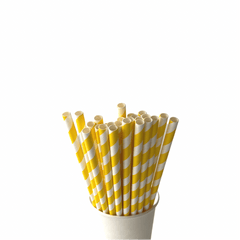 Yellow Striped Paper Straws S7066 - Pretty Day
