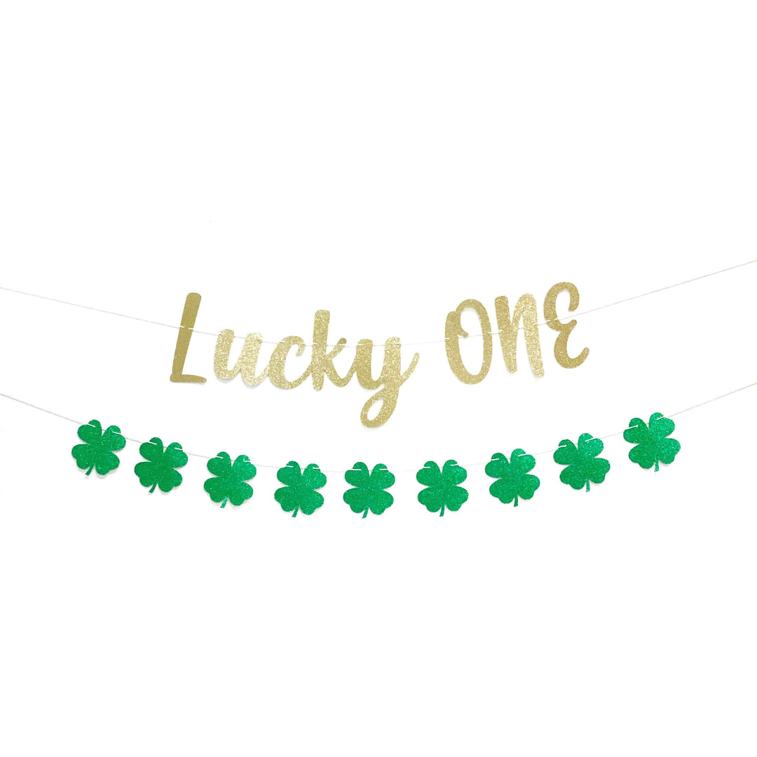 1st Birthday St Patricks Day Garland Banner Lucky One Shamrock Decorations