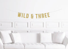 Wild and Three Third Birthday Banner - Pretty Day