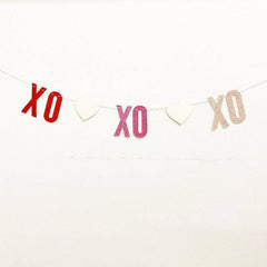 Valentines Day Banner XOXO With Hearts - Pretty Day