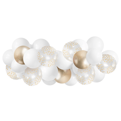 Balloon Garland - White and Gold 5ft S4152 - Pretty Day