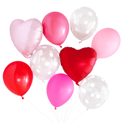 Balloon Bouquet - Pink & Red with Hearts (Valentine's) S7128 - Pretty Day