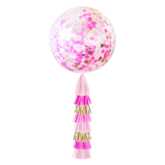 Jumbo Confetti Balloon & Tassel Tail - Pink S8076 - Pretty Day