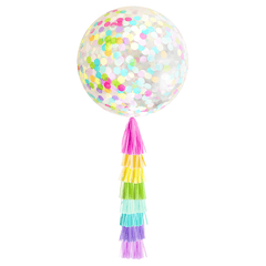 Jumbo Confetti Balloon & Tassel Tail - Rainbow S7107 - Pretty Day