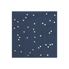 Confetti Paper Napkins Navy & Gold - Small S0143 - Pretty Day