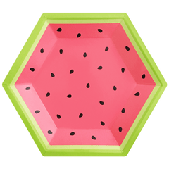 Paper Plates Hexagon Watermelon Large S2191 - Pretty Day