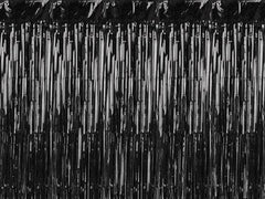 Black Metallic Fringe Curtain Backdrop S7025 S7026 S7027 - Pretty Day
