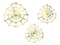 Halloween Gold Paper Spiderweb Decorations S0158 - Pretty Day