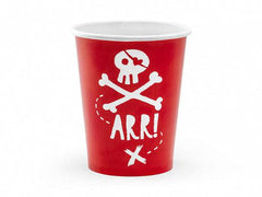 Red Pirate Party Cups - 6 pk S4166 - Pretty Day