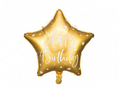 Gold Star Happy Birthday Balloon S0081 - Pretty Day