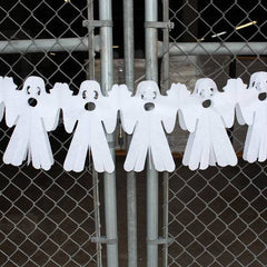 White Ghost Halloween Tissue Garland S6125 - Pretty Day